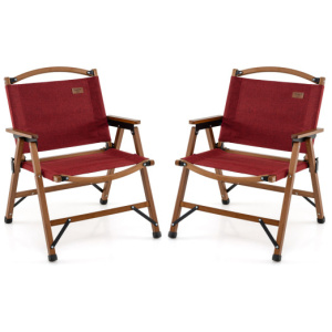 Portable and Lightweight Folding Camping Chair for Patio Picnic Leisure Fishing Travel Beach-Red