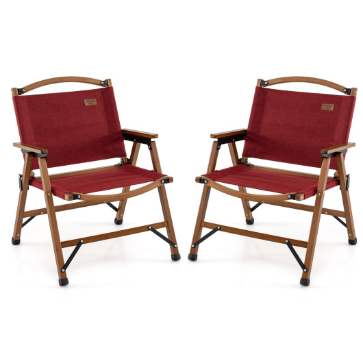 Portable and Lightweight Folding Camping Chair for Patio Picnic Leisure Fishing Travel Beach-Red