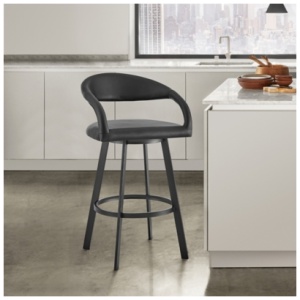 Ramona Swivel Bar Height Bar Stool, Black