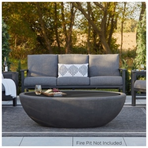 Real Flame Outdoor 58" Fire Pit Burner Lid, Gray/Black