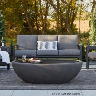 Real Flame Outdoor 58" Fire Pit Burner Lid, Gray/Black