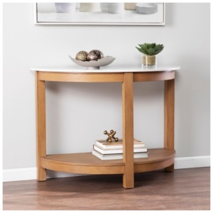 SEI Chandlen Console Table, Marble/Natural