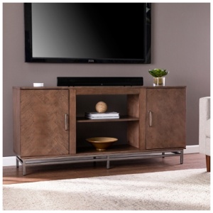 SEI Dibbonly 60" TV Stand, Brown/Silver