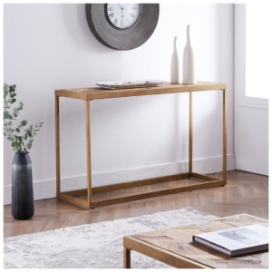 SEI Dorville Console Table, Natural/Brass