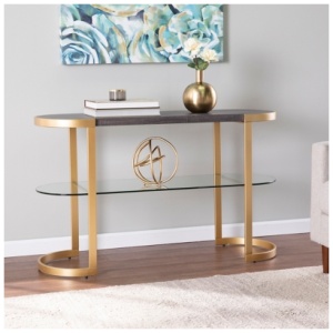 SEI Otsento Console Table, Ebony/Gold