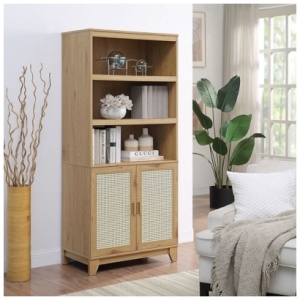 Sheridan Cane 71" Bookcase, Natural