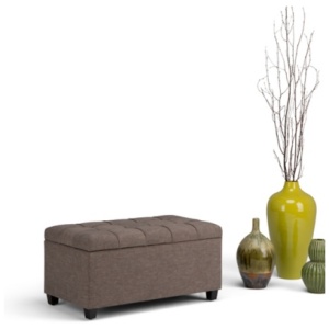 Sienna Rectangle Storage Ottoman, Fawn Brown