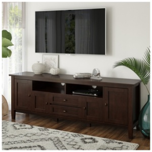 Simpli Home 72" TV Stand, Brown
