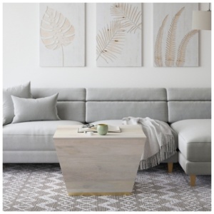 Simpli Home Abba Coffee Table, White Wash