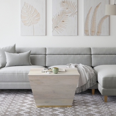 Simpli Home Abba Coffee Table, White Wash