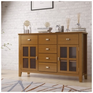 Simpli Home Artisan Buffet, Honey Brown