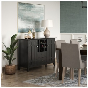 Simpli Home Bedford Sideboard Buffet, Black