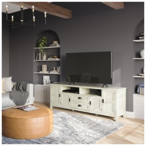 Simpli Home Burlington 72" TV Media Stand, Antique White