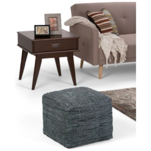 Simpli Home Fredrik Pouf, Gray