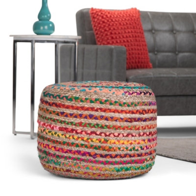 Simpli Home Margo Pouf, Multi
