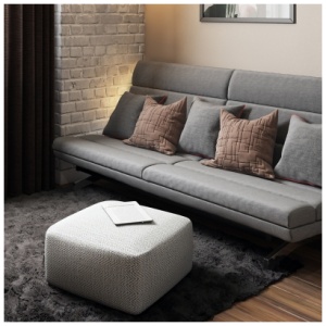 Simpli Home Nate Pouf, Gray