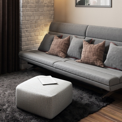 Simpli Home Nate Pouf, Gray