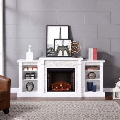 Southern Enterprises Brently 71" Mantel with Electric Fireplace, White