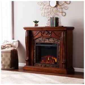 Southern Enterprises Furniture Glasgow Electric Fireplace, Walnut