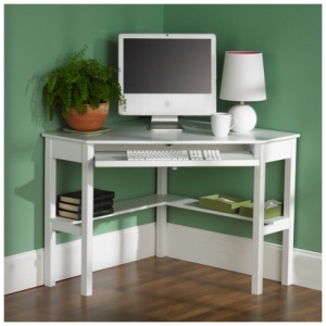 Southern Enterprises Furniture Meg Corner Computer Desk, White