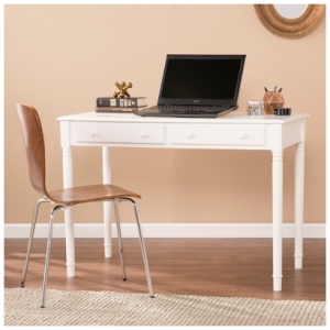 Southern Enterprises Furniture Penny 2-Drawer Writing Desk, White