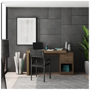 Techni Mobili 47" Expandable Home Office Desk, Walnut