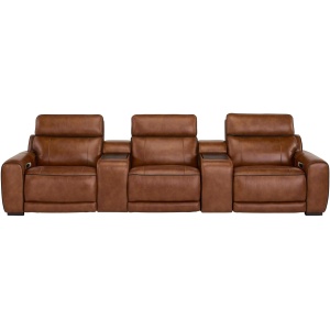 Titan 5-pc. Triple Power Leather Sectional