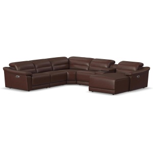 Tucker 6-pc. Triple Power Leather Sectional
