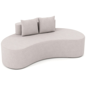 Upholstered Curved Sofa with 2 Cozy Pillows-Gray