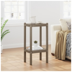 Westin Furniture Otto Outdoor Two Shelf Side Table, Weathered Wood