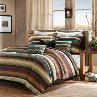 Yosemite King/California King Reversible Quilt Set with Throw Pillows, Multi