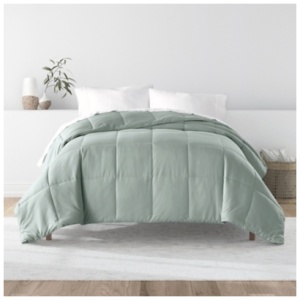 iEnjoy Home King/California King Solid Comforter Set, Eucalyptus