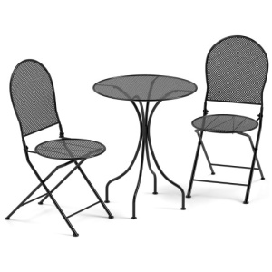 3 Pieces Patio Bistro Set Outdoor Conversation Furniture Table and Folding Chair
