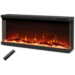 36/40/50/60 Inch Wide 3-Sided Electric Fireplace Insert with Remote Control and 12 Flame Colors-40 inches