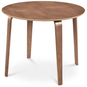 37.5" Round Dining Table with Rubber Wood Legs for Small Space-Walnut