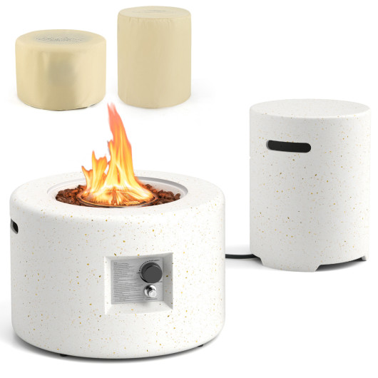 40, 000 BTU Fire Pit Table Set with Hideaway Tank Holder