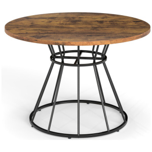 47 Inches Round Dining Table for 4 Farmhouse Kitchen Table with Wooden Tabletop-Brown