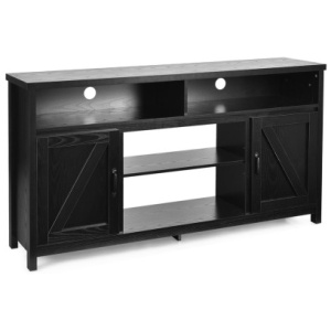 59 Inch TV Stand Media Center Console Cabinet with Barn Door for TV's 65 Inch-Black