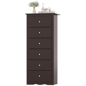 6 Drawers Chest Dresser Clothes Storage Bedroom Furniture Cabinet-Brown