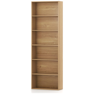 6-Tier Bookcase with 6 Open Shelves and Anti-Toppling Kits-Natural