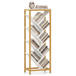 9-Tier Freestanding Bookcase for Hardcover Books-White
