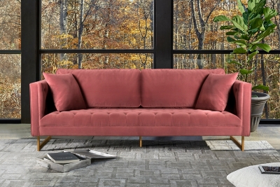 Armen Living Lenox Sofa, Pink