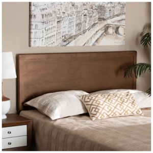 Baxton Studio Alan Modern and Contemporary Transitional Ash Walnut Finished Wood King Size Headboard