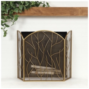Bayberry Lane 25" x 31" Fireplace Screen, Brass