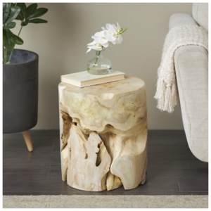 Bayberry Lane Natural Cutout Accent End Table, Light Brown