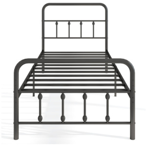 Bed Frame with Headboard and Under Bed Storage Black-Twin Size