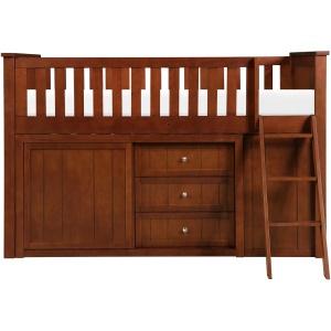 Belisar Low Loft Bunk with Bookcase and Dresser