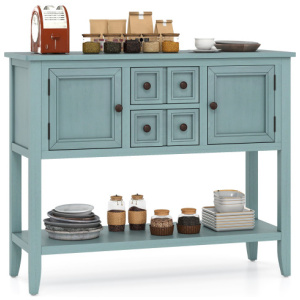 Buffet Sideboard Cabinet with 2 Doors and 2 Drawers-Blue