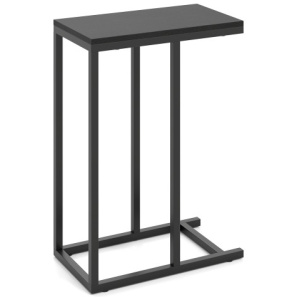 C-shaped Side Table with Heavy-duty Metal Frame-Black