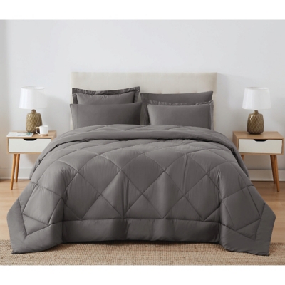 Cannon 200 Thread 3-Piece Full/Queen Comforter Set, Gray